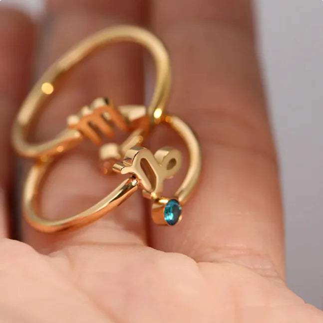 Zodiac Birthstone Ring