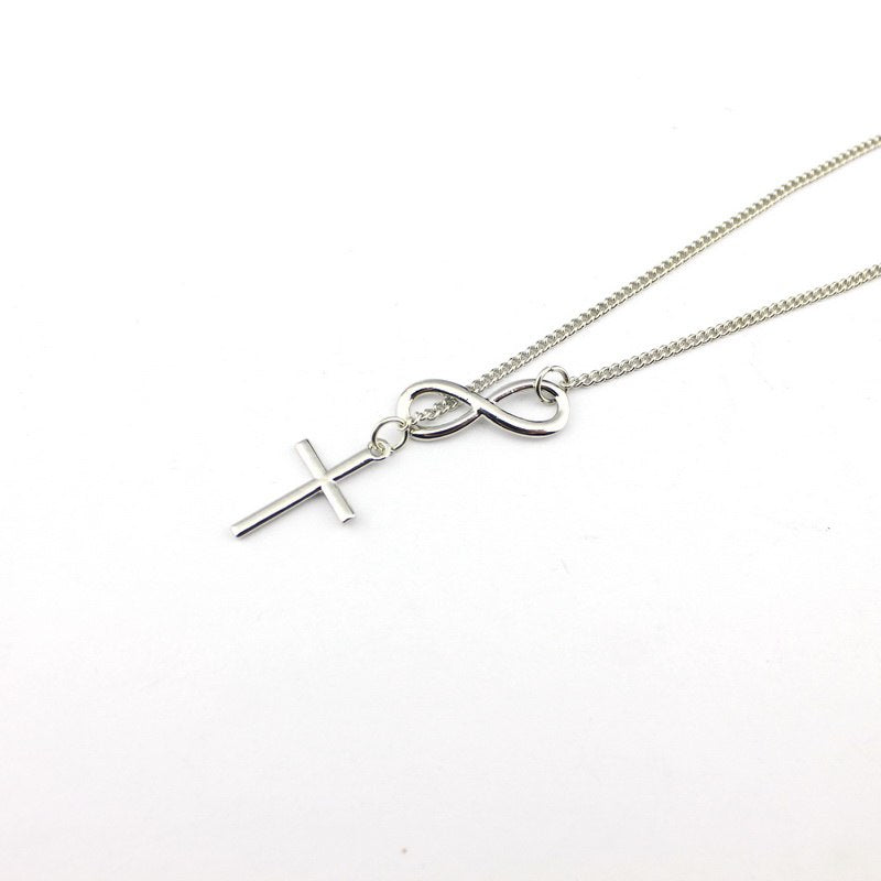 Infinity Cross Sweater Chain Necklace for Women