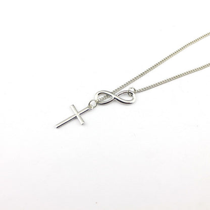 Infinity Cross Sweater Chain Necklace for Women