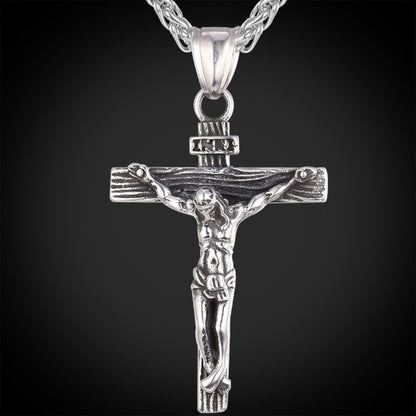 Stainless Steel Jesus Cross Necklace with Chain