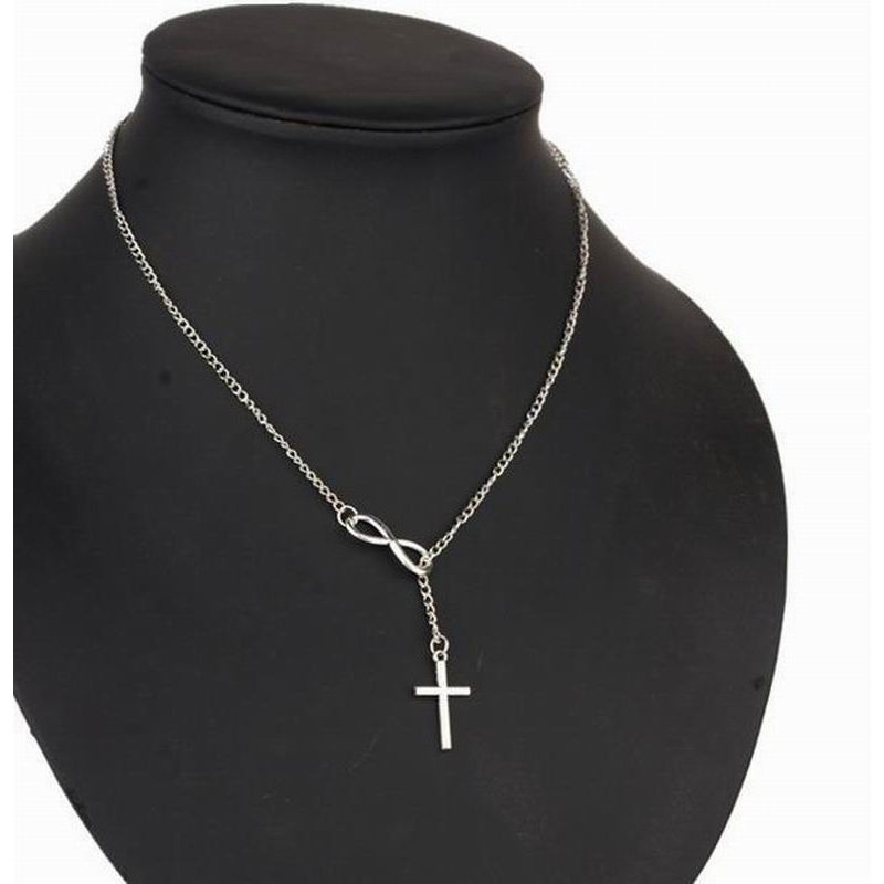Simple Solid Color Cross Necklace for Women