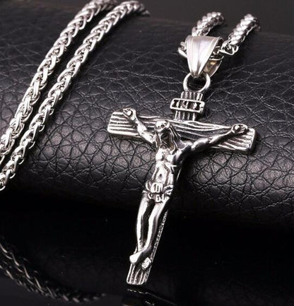 Stainless Steel Jesus Cross Necklace with Chain