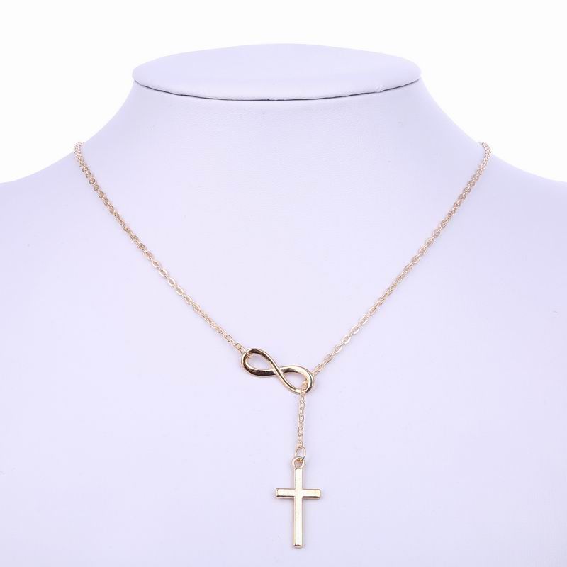 Simple Solid Color Cross Necklace for Women