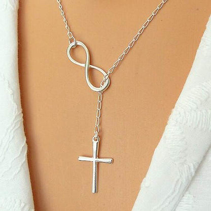 Simple Solid Color Cross Necklace for Women