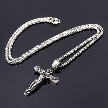 Stainless Steel Jesus Cross Necklace with Chain