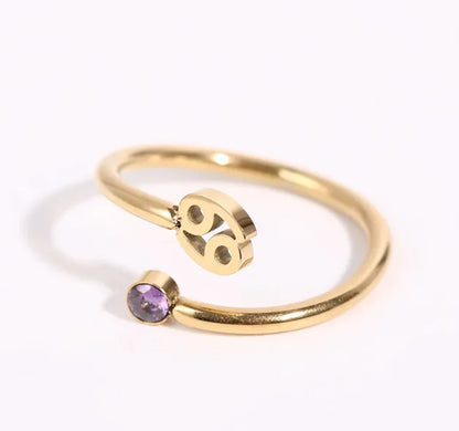 Zodiac Birthstone Ring