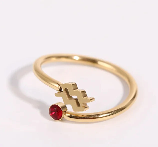 Zodiac Birthstone Ring